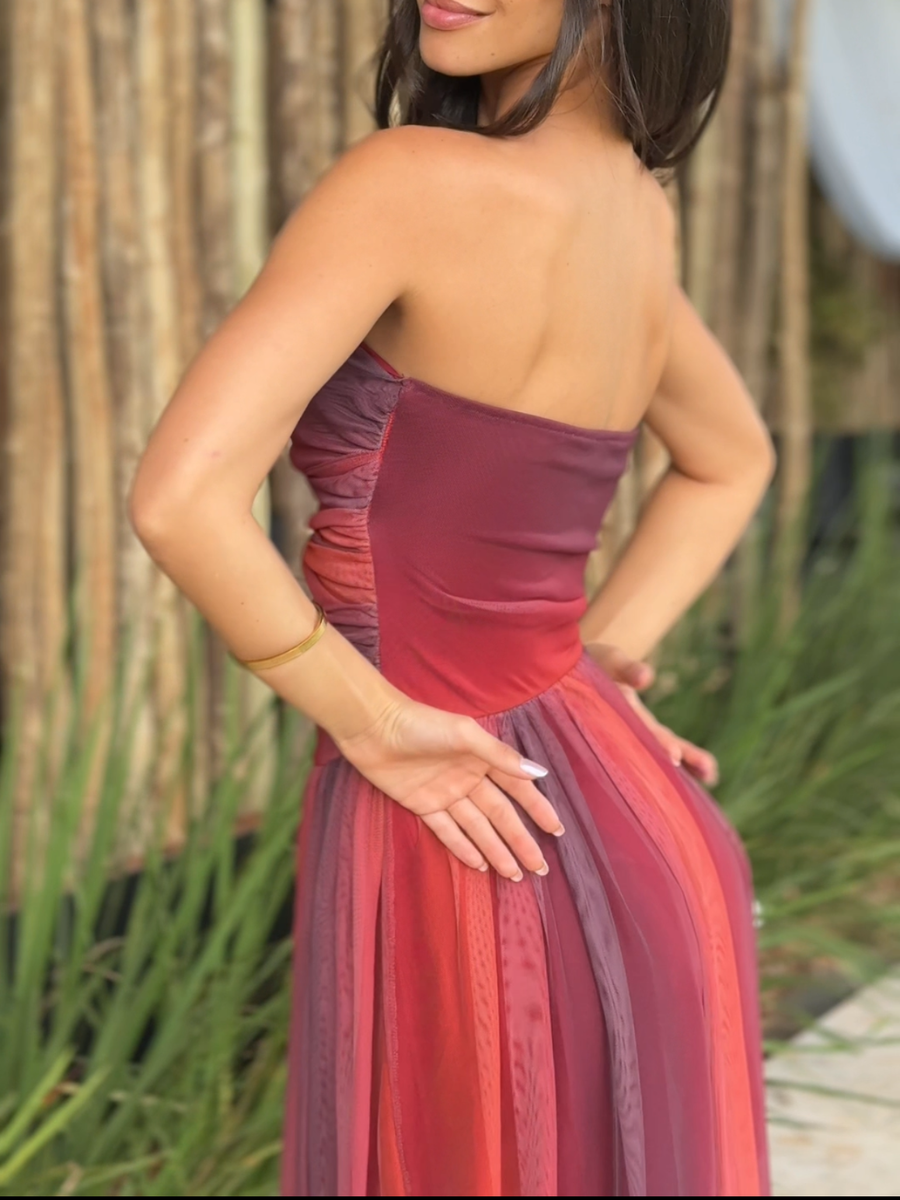 Vestido Longo Sem Alças Modern Bahamas