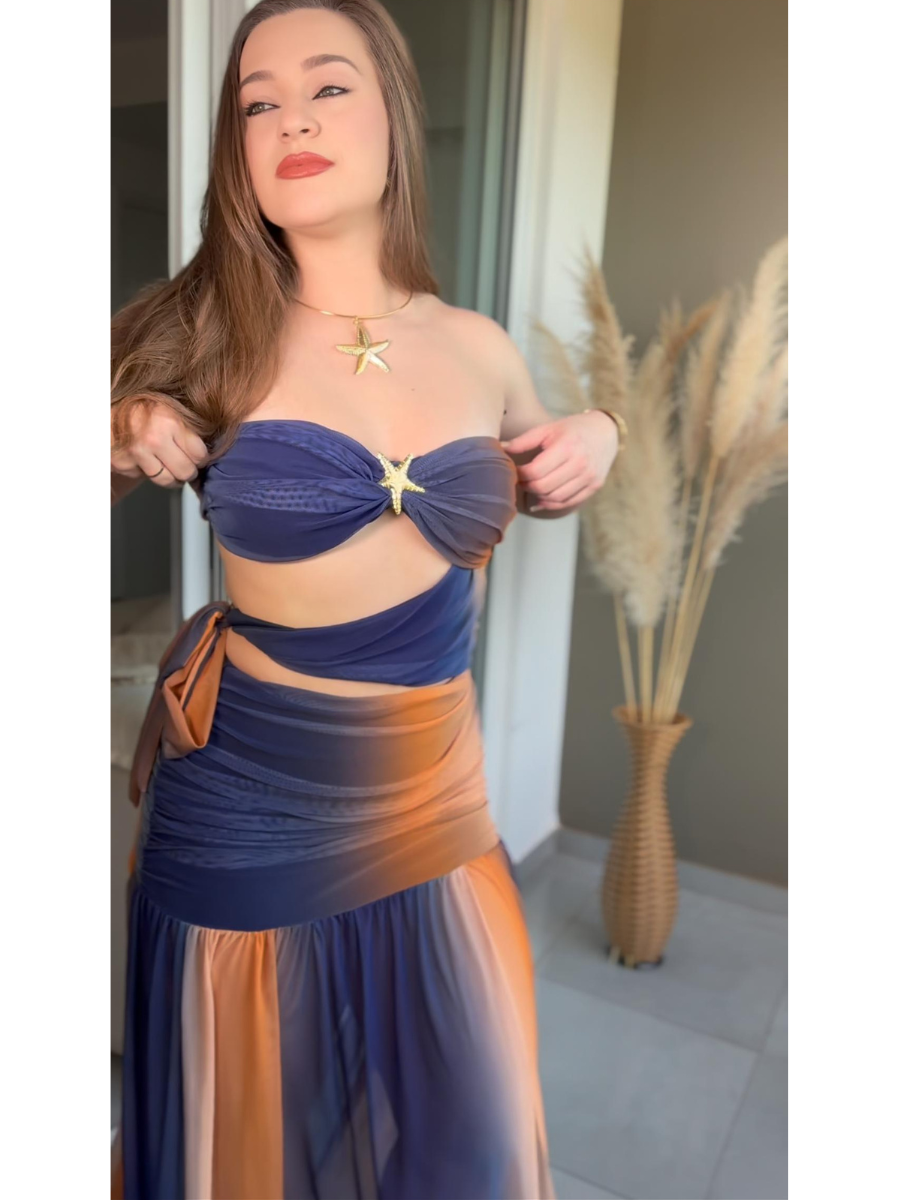 Vestido Blogueira Degradê Sem Alças Modern Sasha Cores Novas - LANÇAMENTO