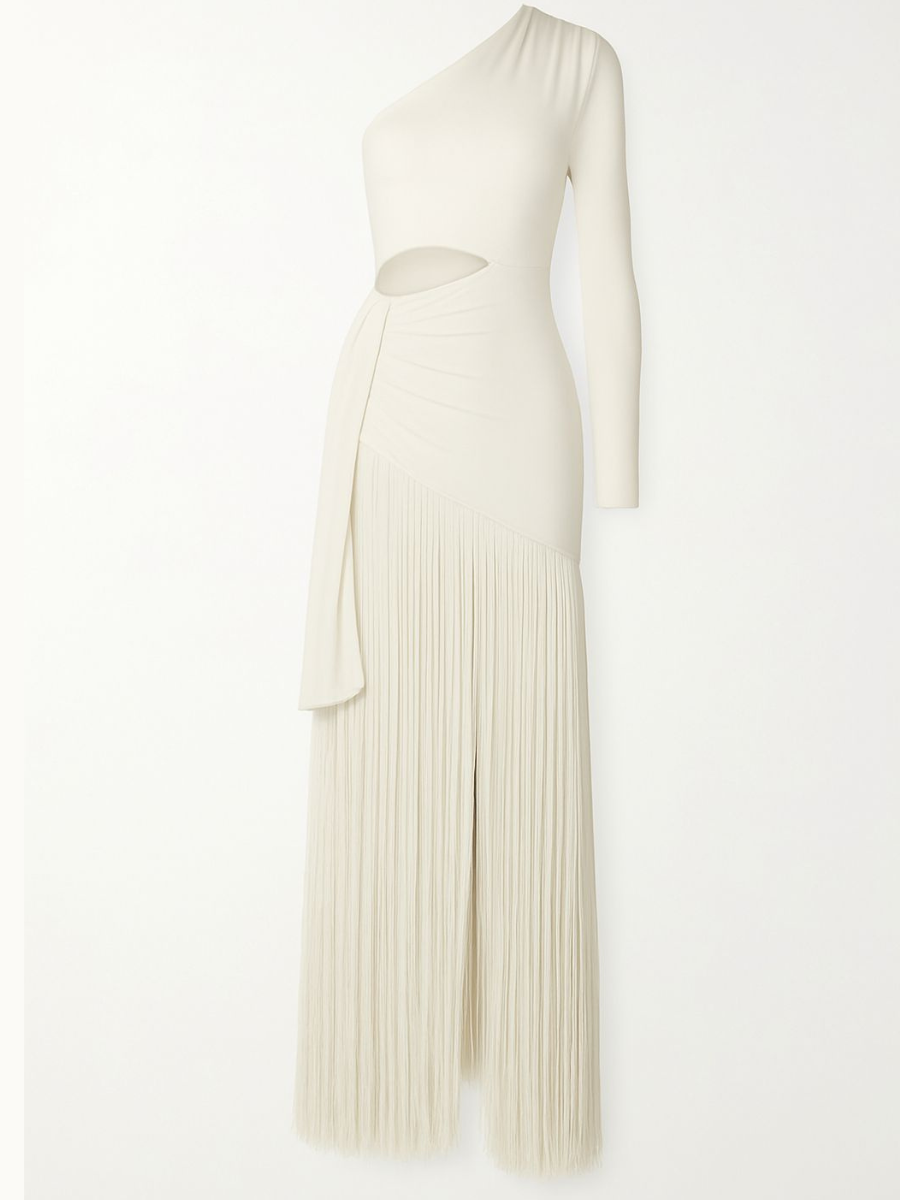 Vestido Ombro Só com Franjas Modern Élan