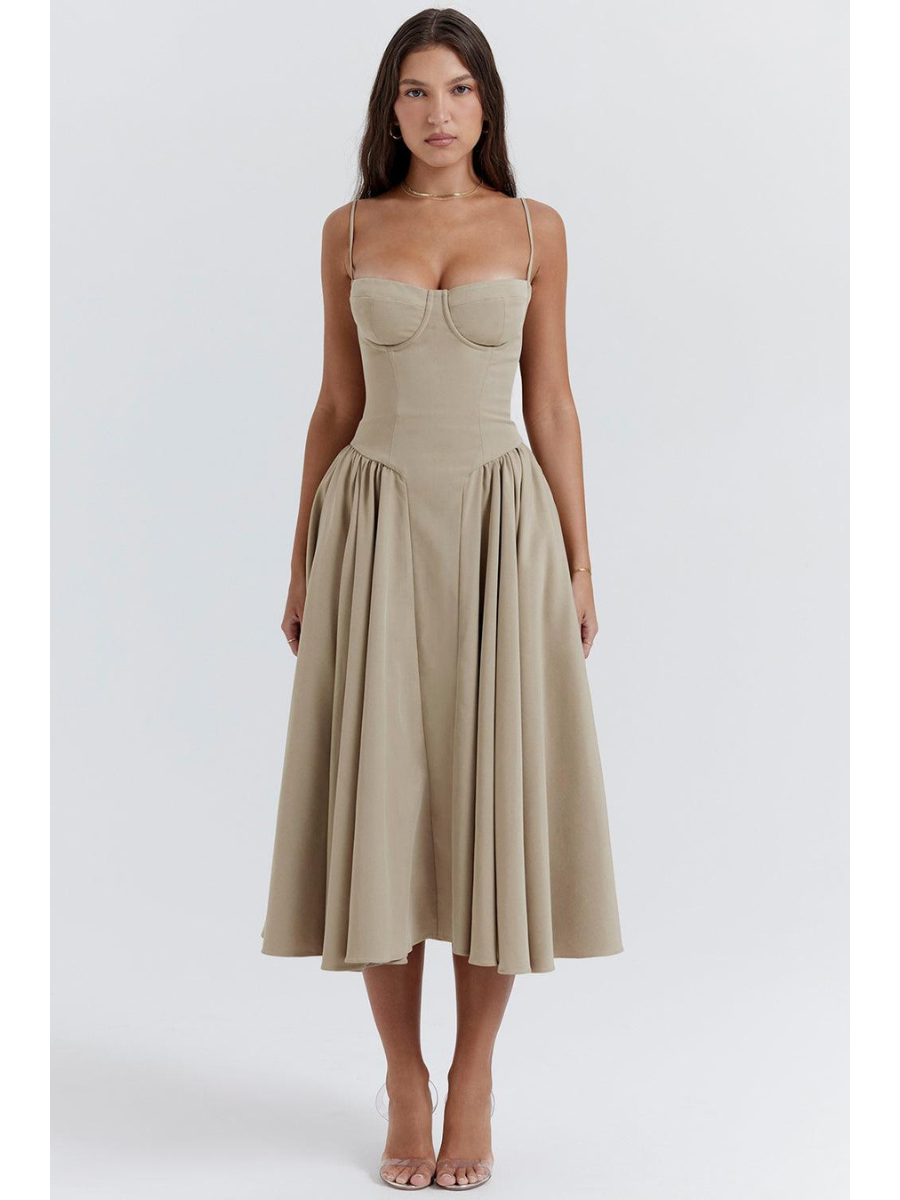 Vestido Midi Feminino Bustier Elisa