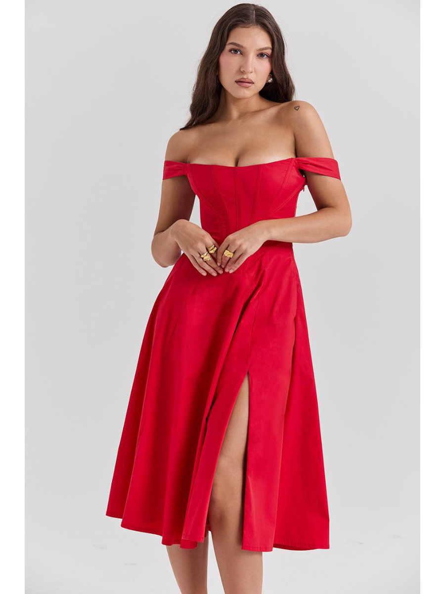 Vestido Midi Feminino Bustier Élise