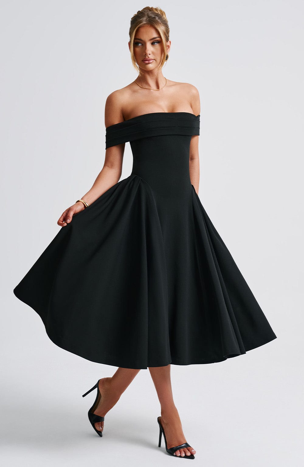 Vestido Midi Ombro a Ombro Modern Princess