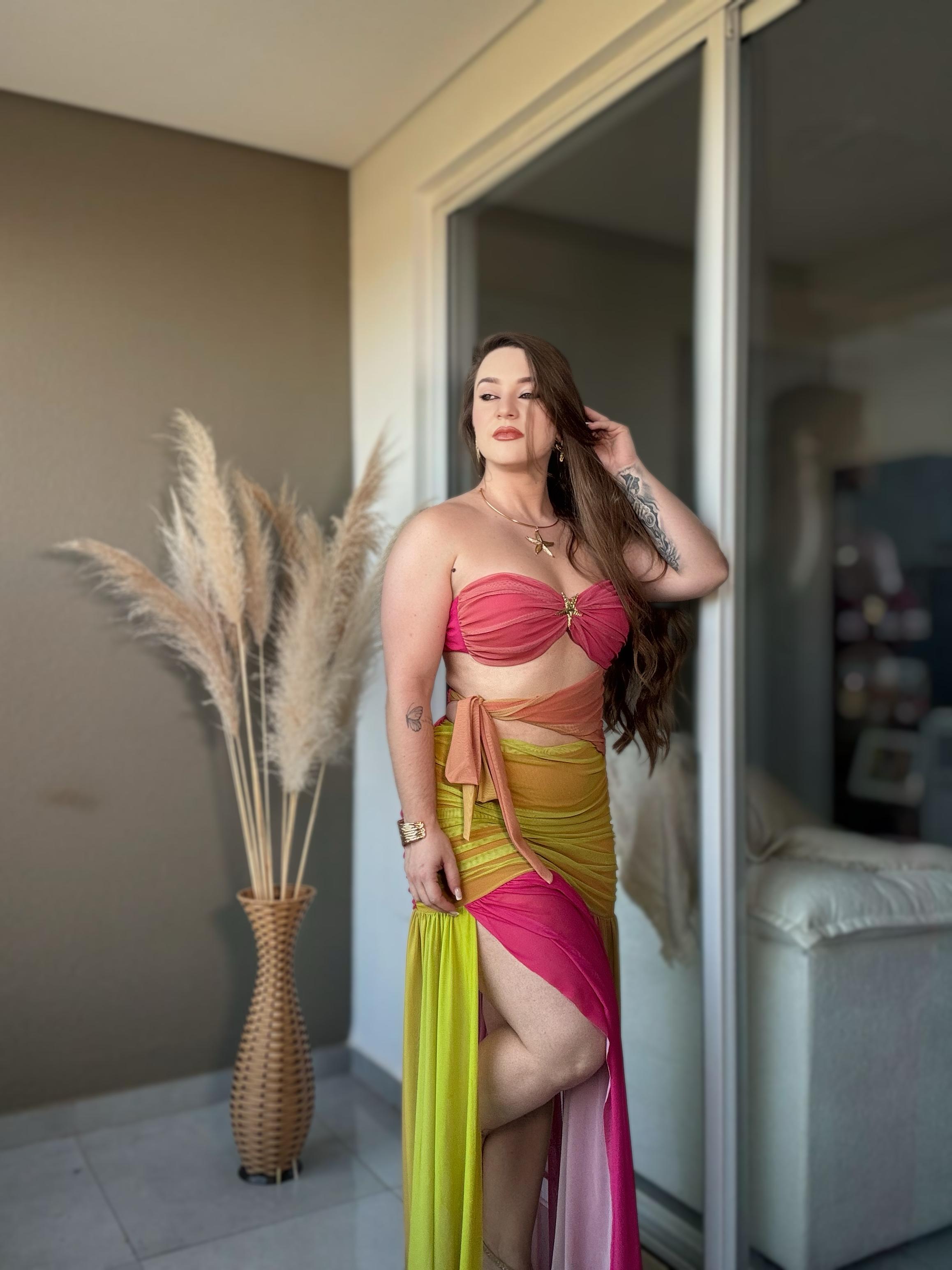 Vestido Blogueira Degradê Sem Alças Modern Sasha Cores Novas - LANÇAMENTO