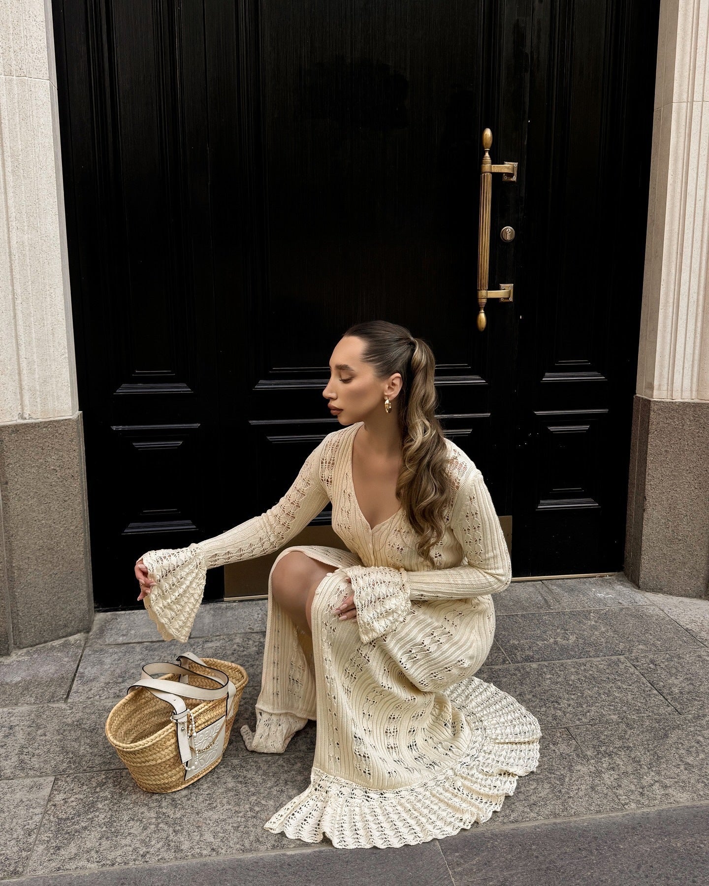 Vestido Longo Bata Cardigã em Tricô Modern Emily