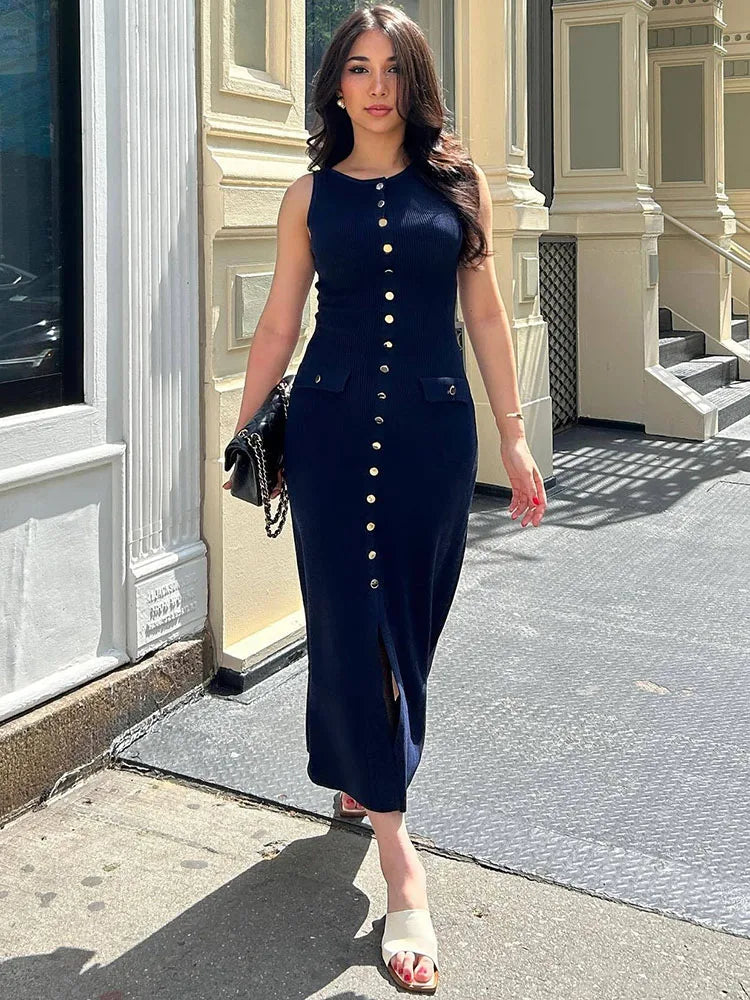 Vestido Midi TricĂ´ Modal Alta Elasticidade Modern Jayne