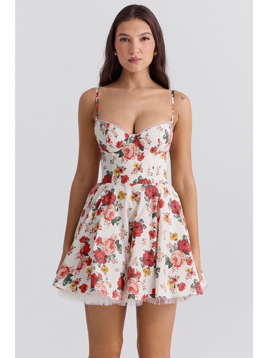 Vestido Curto Floral Modelador Com Forro em Tule Modern Lille - GOLDEN ERA