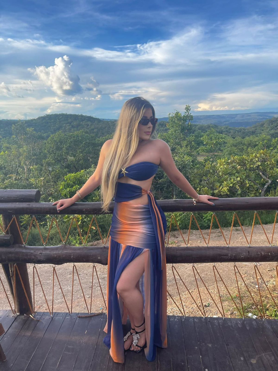 Vestido Blogueira Degradê Sem Alças Modern Sasha Cores Novas - LANÇAMENTO