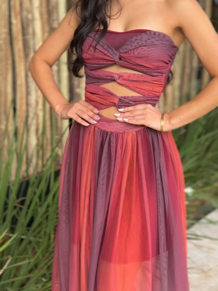 Vestido Longo Sem Alças  Modern Bahamas