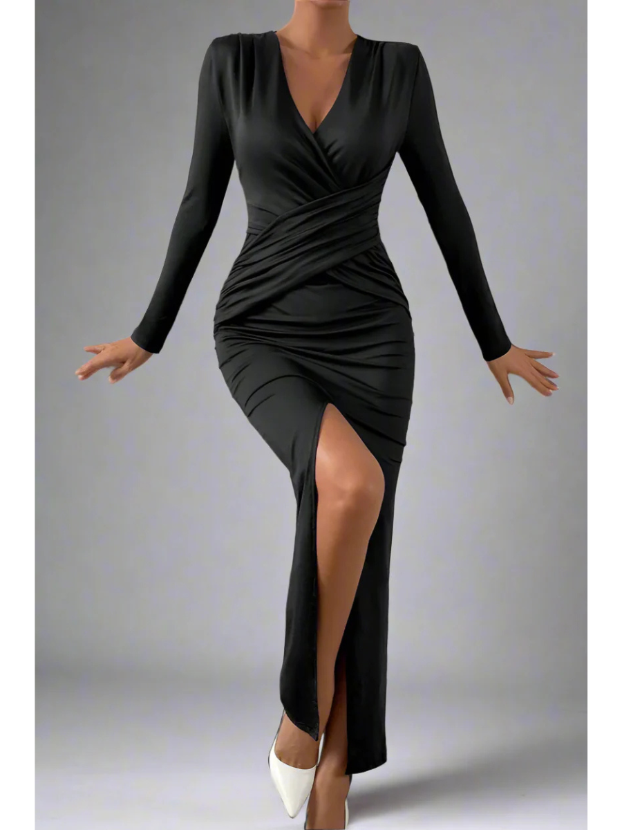 Vestido Longo com Fenda Modern Isolda