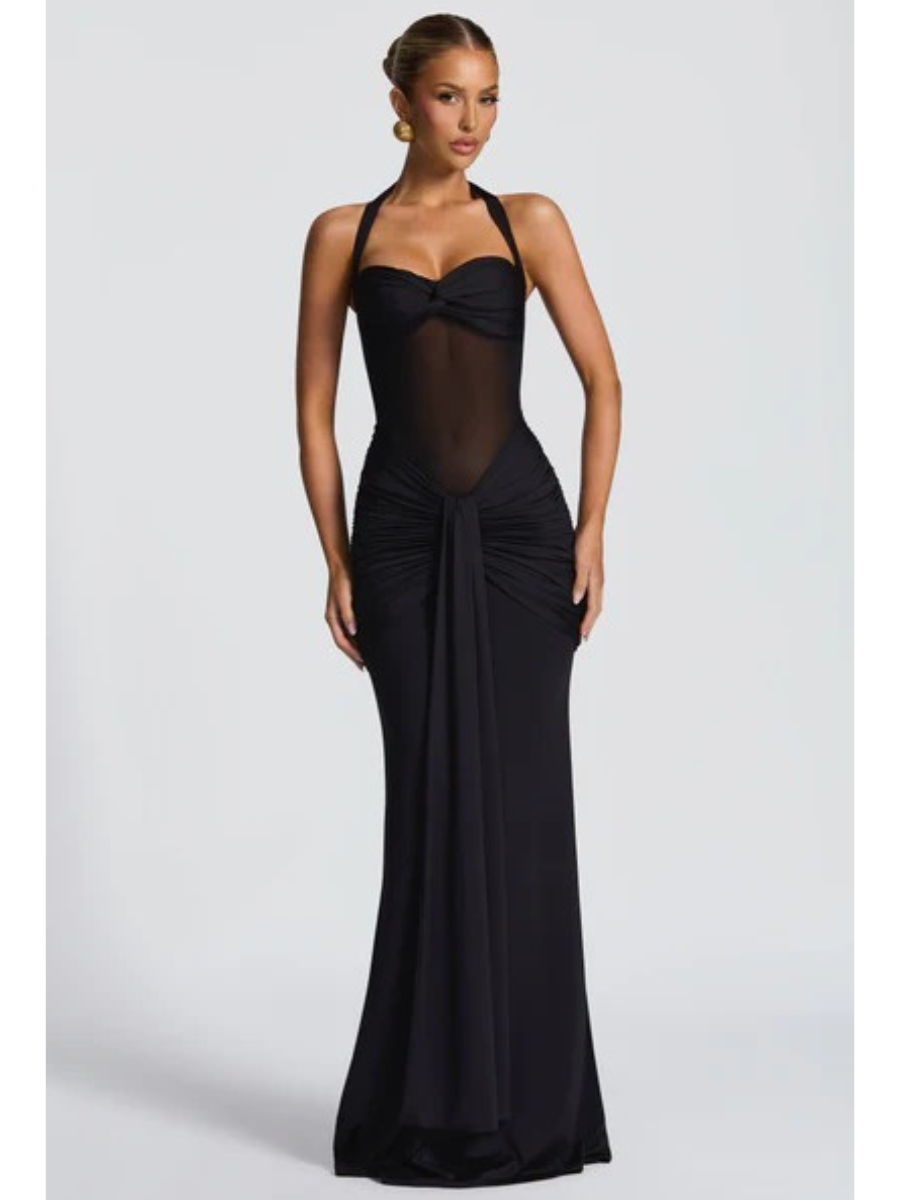 Vestido Longo Com Amarração Frontal Modern Vixen