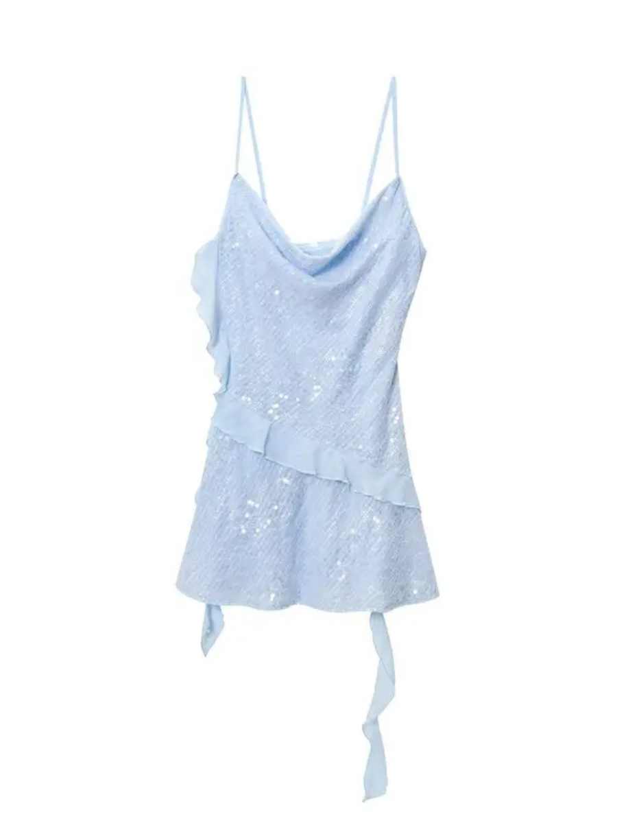 Vestido Curto de Paetê Tendência Modern Layse