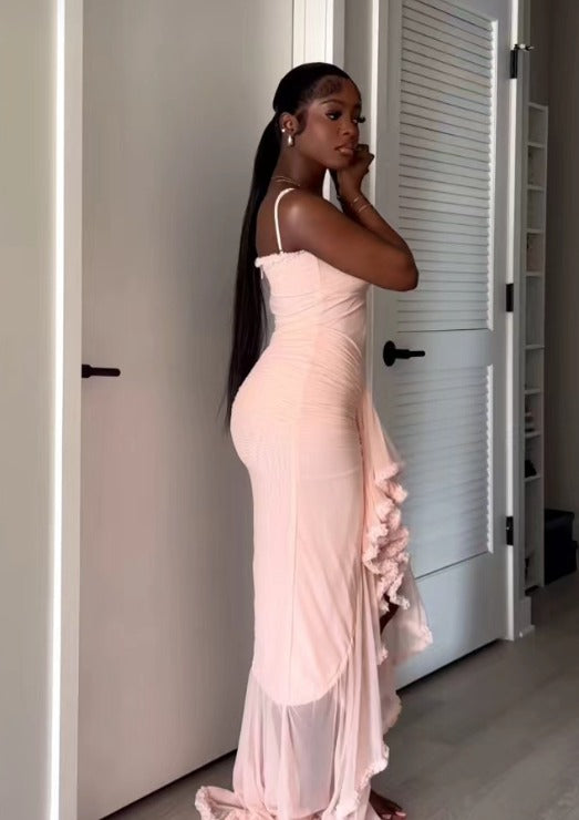 Vestido Longo com Babados Valência