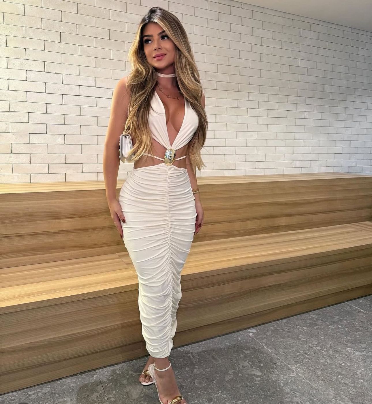 Vestido Longo Tubinho Drapeado Modern Melina