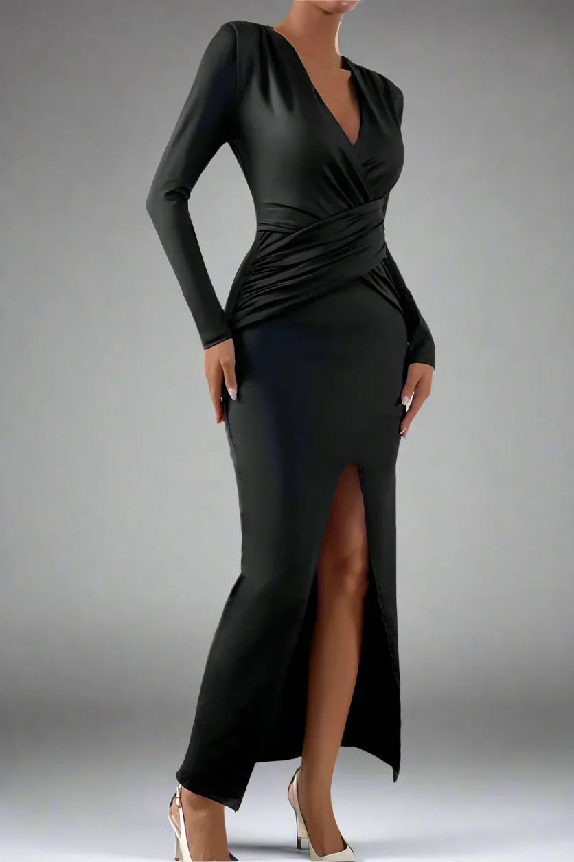 Vestido Longo com Fenda Modern Isolda