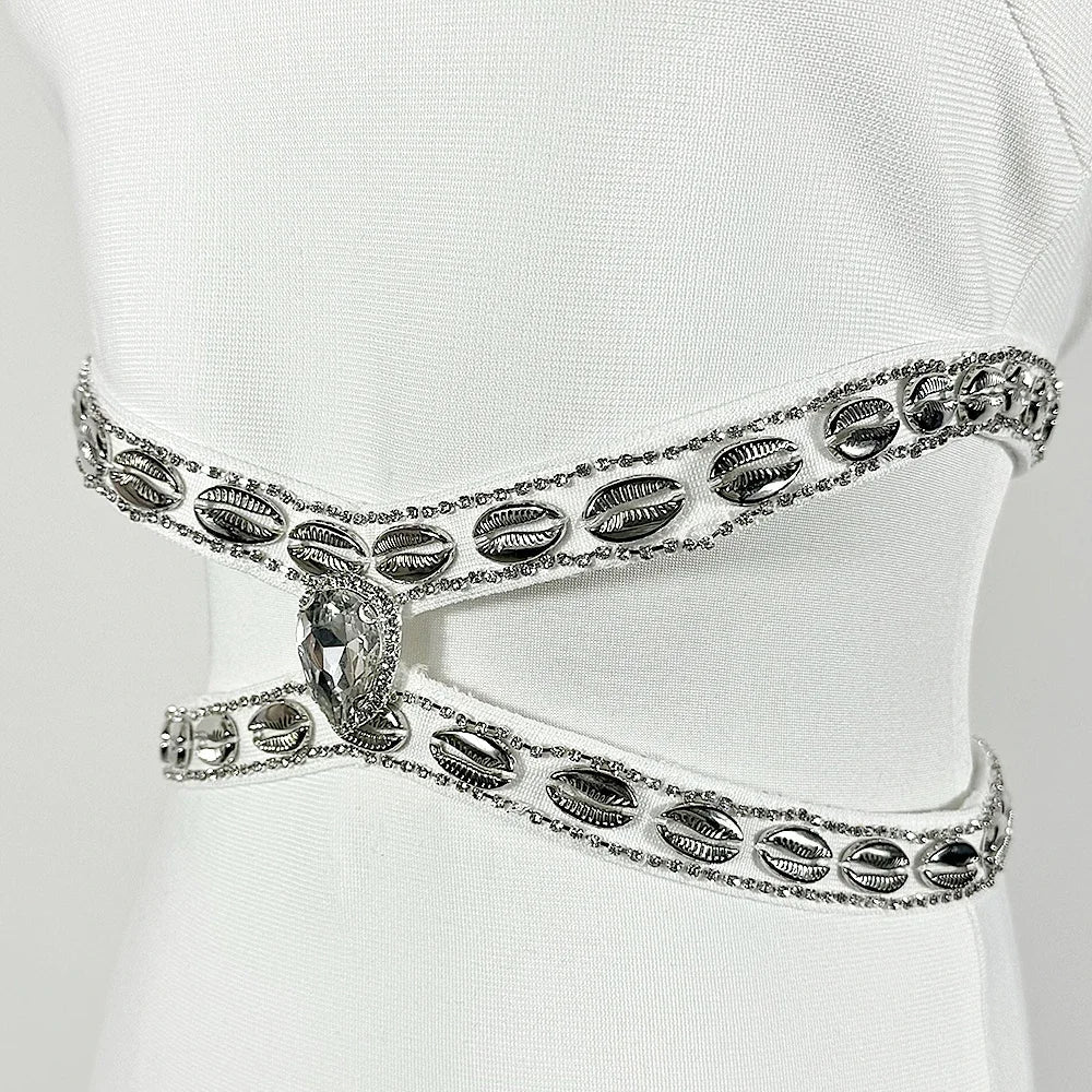 Vestido Curto com Pedrarias Cristal