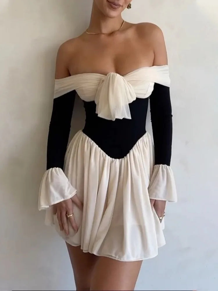 Vestido Manga Longa com Tule Sâmia