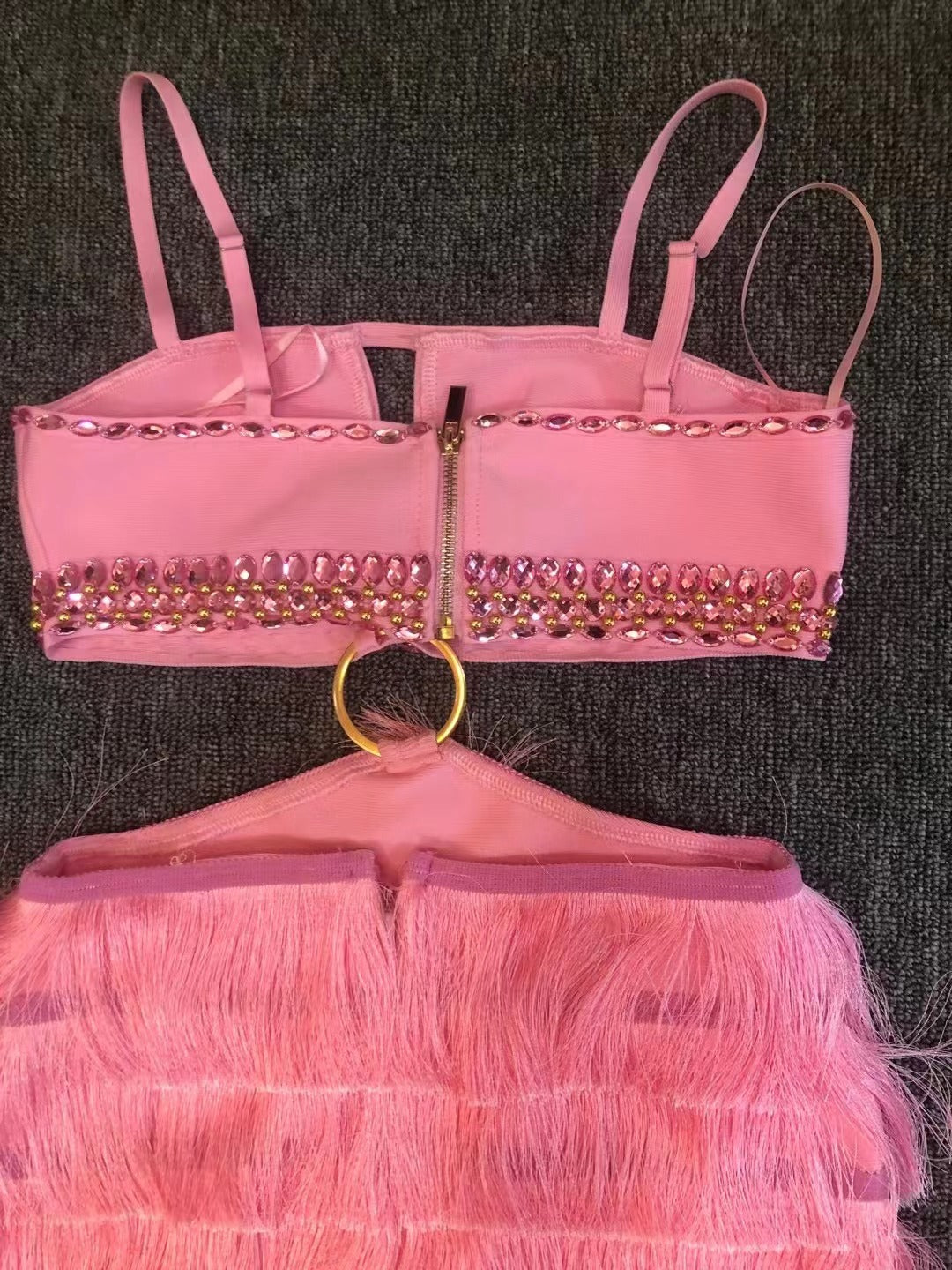 Vestido com Franjas Jade