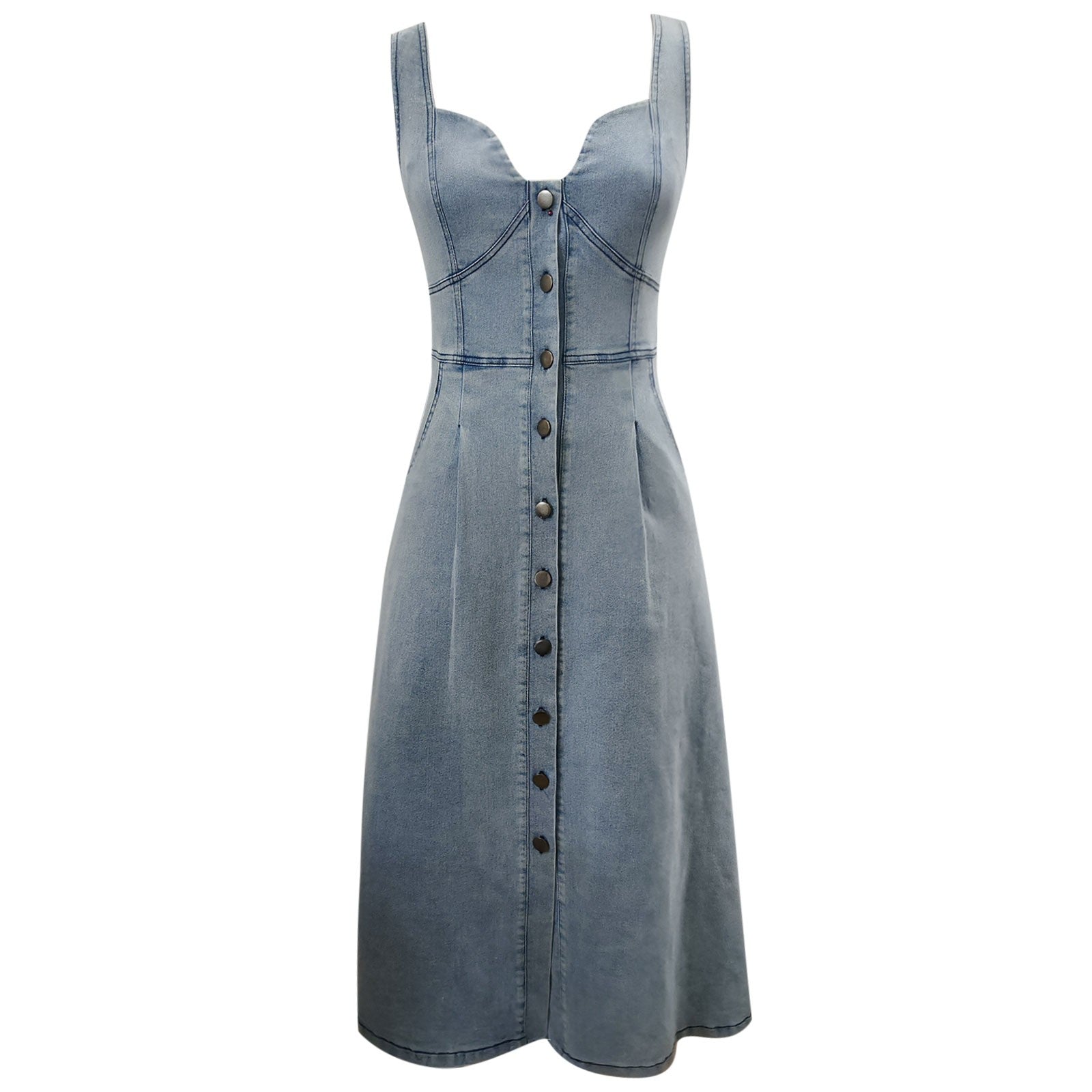 Vestido Midi Jeans Modern Gaya