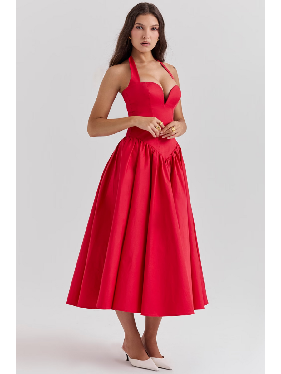 Vestido Midi Vermelho Modern Passione